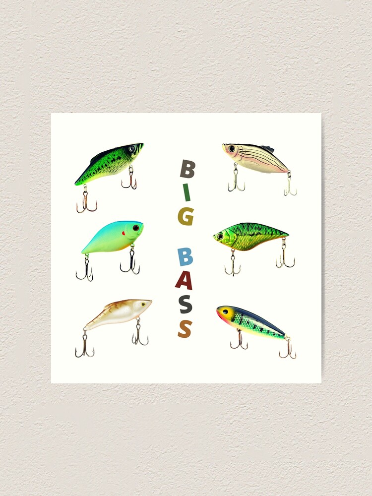 Bass Lures Sticker Pack Fishing Lake Pond Angler Treble Hooks Art Print  for Sale by CBCreations73