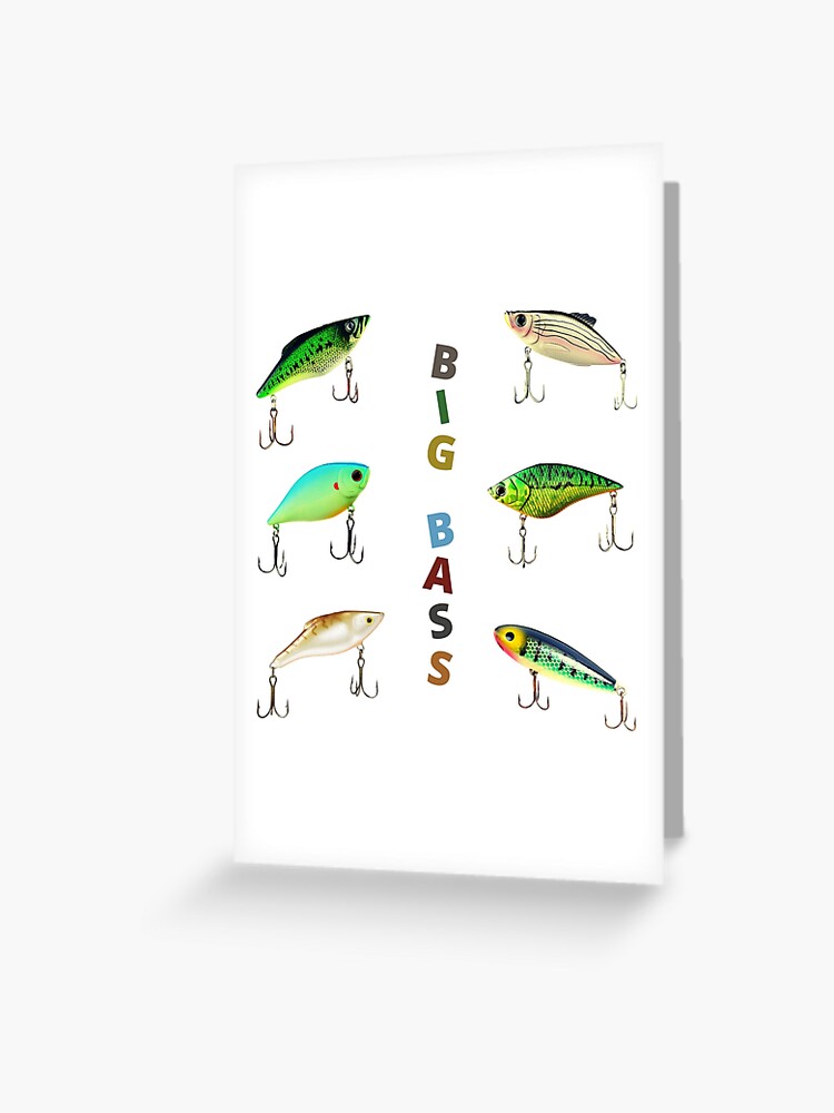 Bass Lures Sticker Pack Fishing Lake Pond Angler Treble Hooks Greeting  Card for Sale by CBCreations73