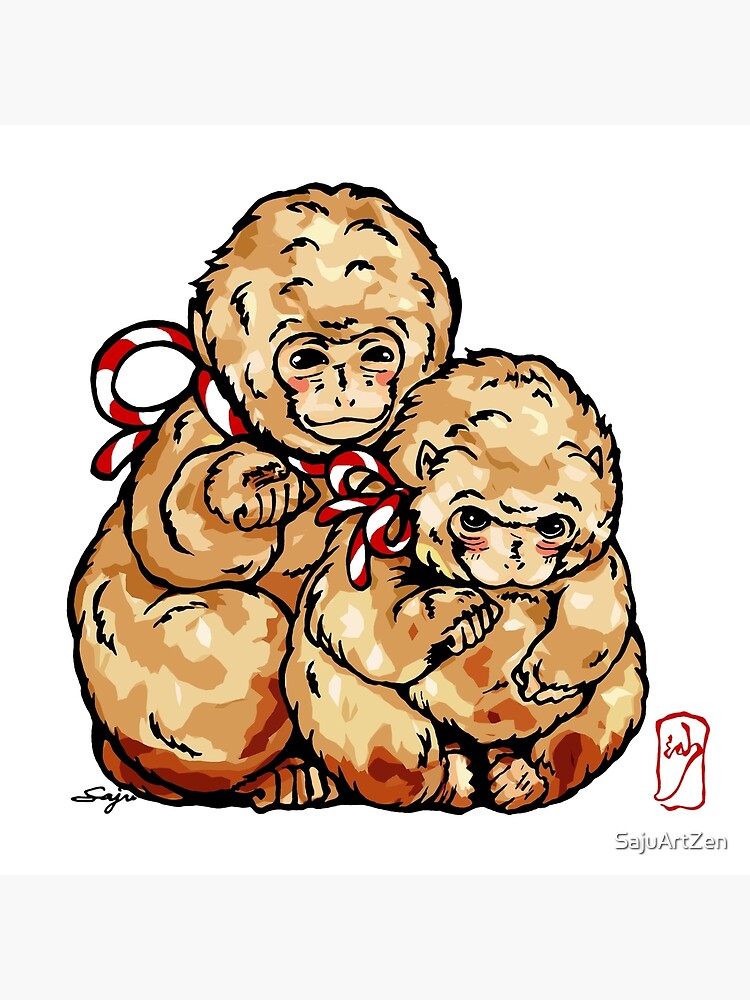 Thumbnail 2 of 2, Tote Bag, Welcome Monkey - Monkey see, Monkey do. Love and good luck designed and sold by SajuArtZen.