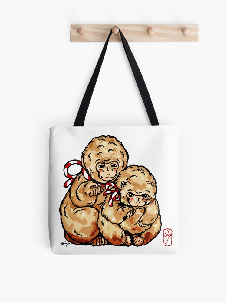 Thumbnail 1 of 2, Tote Bag, Welcome Monkey - Monkey see, Monkey do. Love and good luck designed and sold by SajuArtZen.