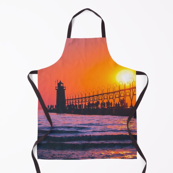 Item preview, Sun setting over the pier at the South Haven Lighthouse designed and sold by Michael Deemer.