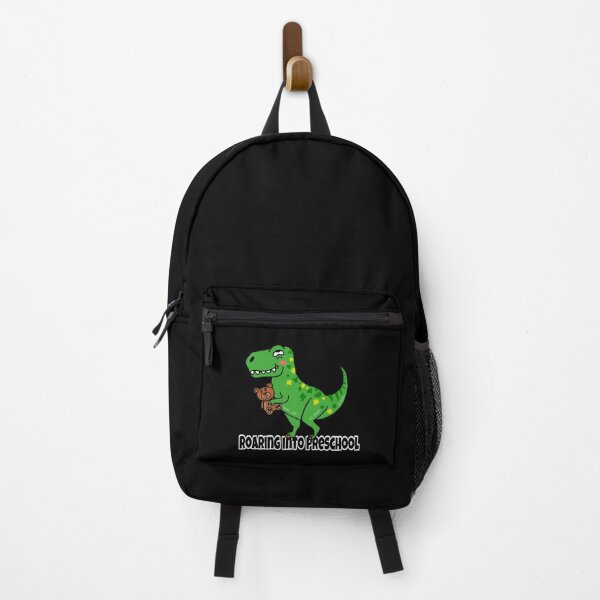 Item preview, Roaring into Preschool. T-rex dinosaur holding teddy bear designed and sold by Ms-Wgaf.