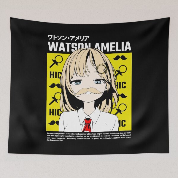 Item preview, Hololive EN Amelia Watson Smug Mustache  designed and sold by UDTee.