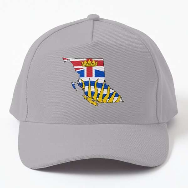 British Columbia Map with British Columbian Flag Baseball Cap