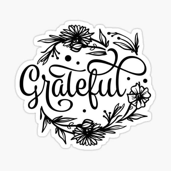“Grateful Design” Sticker by lelewal | Redbubble