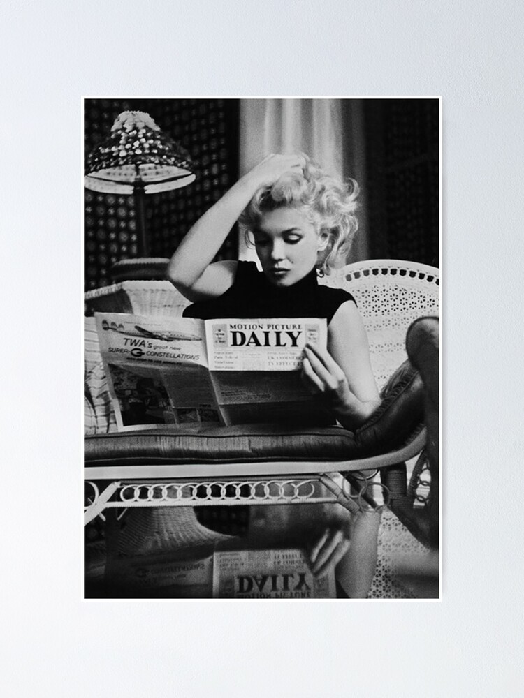 Discover Framed Marilyn Monroe Reading Newspaper Classic Semi-Glossy Paper Poster