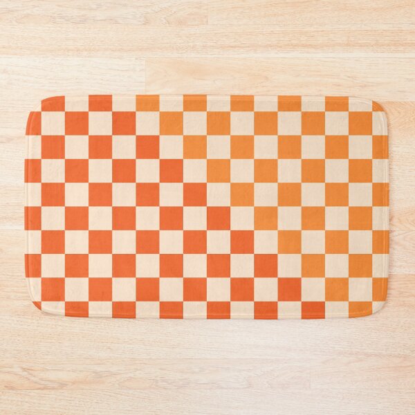 Item preview, Checkerboard Diagonal Check Pattern in Tangerine Orange Tones designed and sold by kierkegaard.