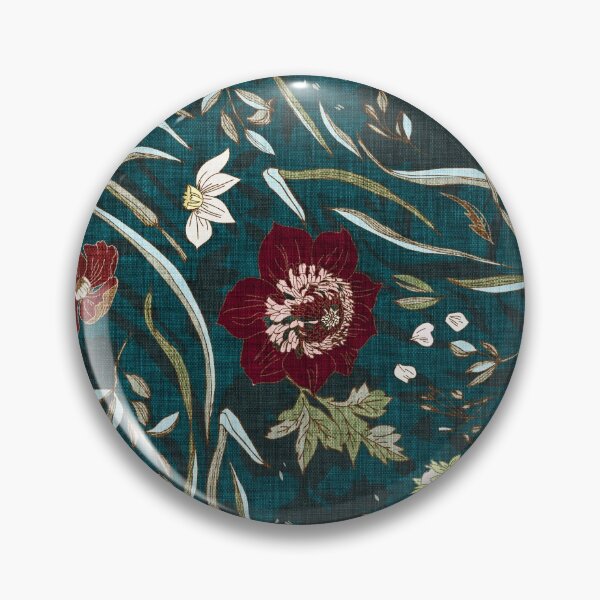 Item preview, Noir Floral (teal)  designed and sold by Esther  Fallon Lau.