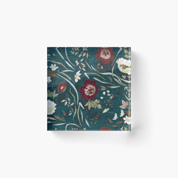 Item preview, Noir Floral (teal)  designed and sold by Esther  Fallon Lau.