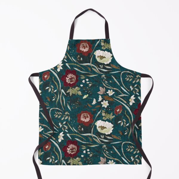 Item preview, Noir Floral (teal) designed and sold by Esther Fallon Lau.