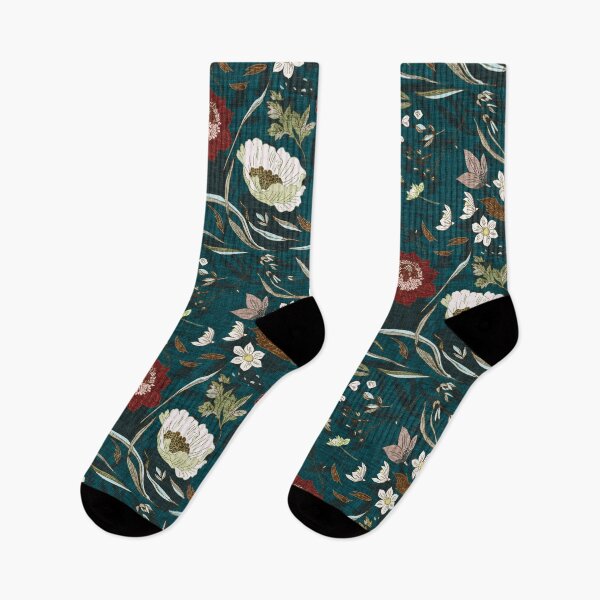 Item preview, Noir Floral (teal)  designed and sold by Esther  Fallon Lau.