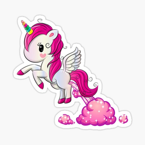 Unicorn Glitter Farts Stickers Redbubble