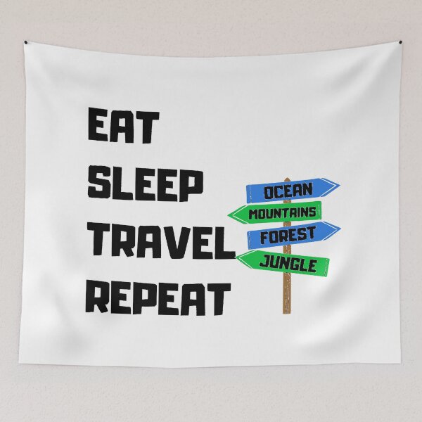 Artikelvorschau, EAT SLEEP TRAVEL REPEAT entworfen und verkauft von OMdesigns93.