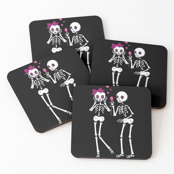 Item preview, Halloween Romance Cute Kawaii Skeleton Courting His Beloved  designed and sold by EndlessDoodles.