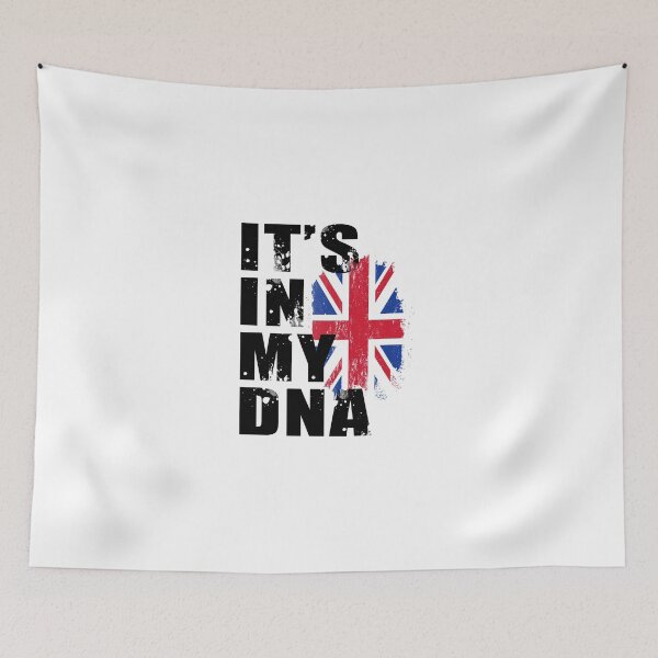 Artikelvorschau, schwarze Farbe, es liegt in meiner DNA, Großbritannien, England-Flagge entworfen und verkauft von ShopyLK.