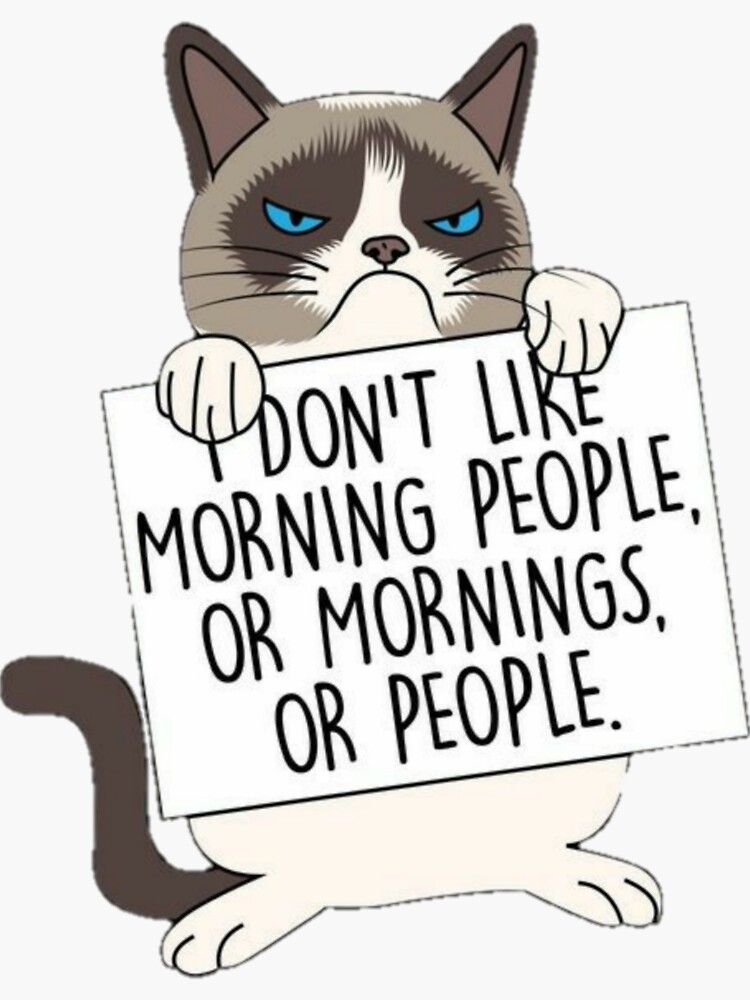 Thumbnail 3 of 3, Sticker, Morning cats morning quotes designed and sold by Semapemodiba.