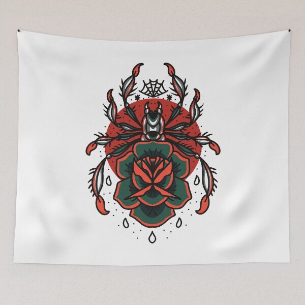 Item preview, Spider and rose tattoo designed and sold by Almusawwir.
