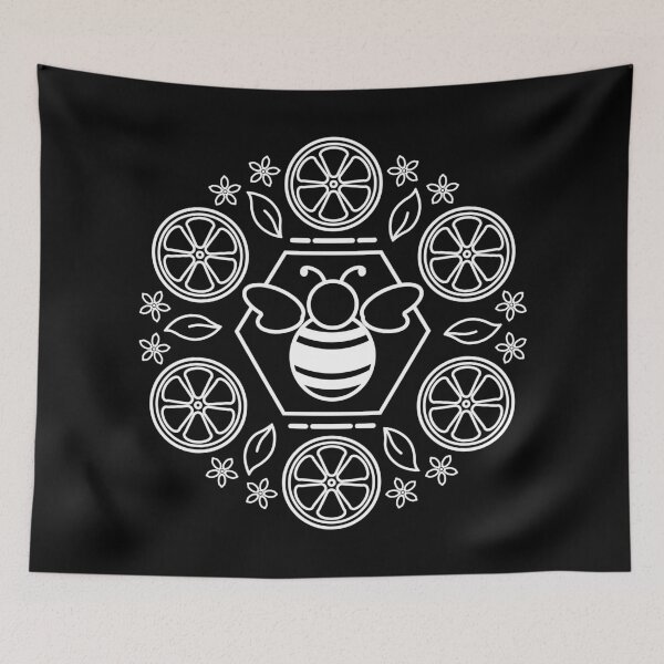 Item preview, Honey Bee and Lemon Mandala | Black White designed and sold by Wintre2.