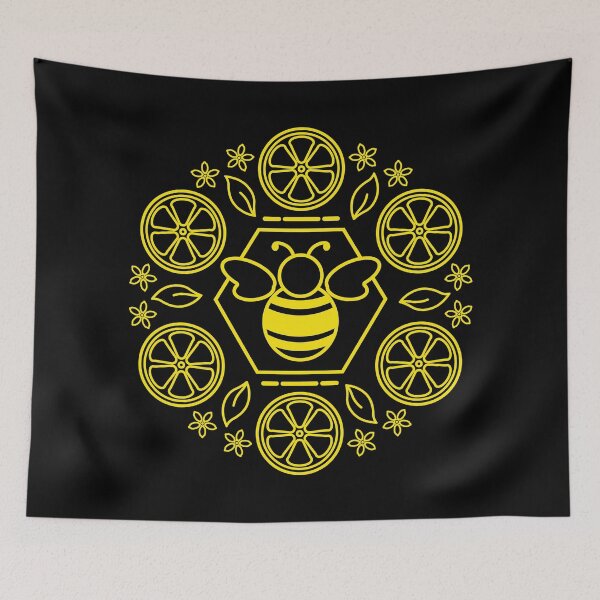Item preview, Honey Bee and Lemon Mandala | Black Yellow designed and sold by Wintre2.