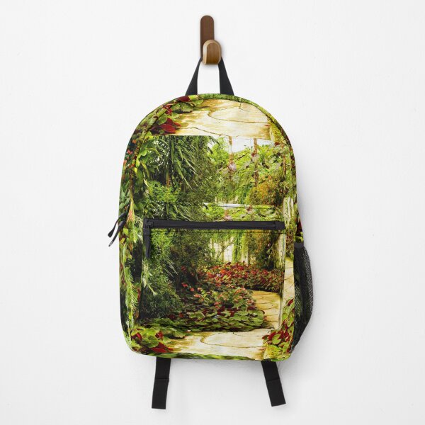 Item preview, Footpath Surrounded By Big Green Leaves, Tall Plants and Pink Flowers | Nature's Way designed and sold by cypher33.