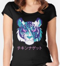 Vaporwave Tiger Women's Fitted Scoop T-Shirt