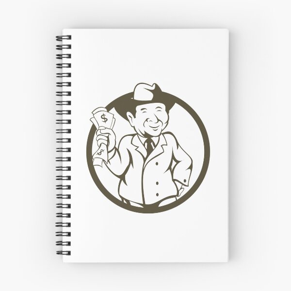 Item preview, Businessman Fedora Hat Bank Notes Circle Cartoon designed and sold by patrimonio.