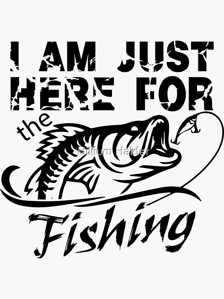 custom fishing t shirt design, fish hunting T-shirt and sticker design.  Sticker for Sale by Billium Halder
