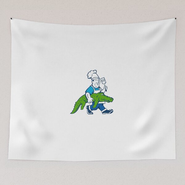 Item preview, Chef Alligator Spatula Walking Cartoon designed and sold by patrimonio.