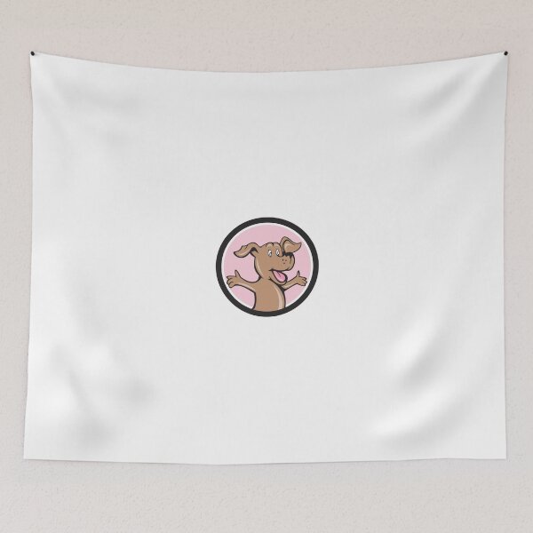 Item preview, Happy Puppy Arms Out Circle Cartoon designed and sold by patrimonio.