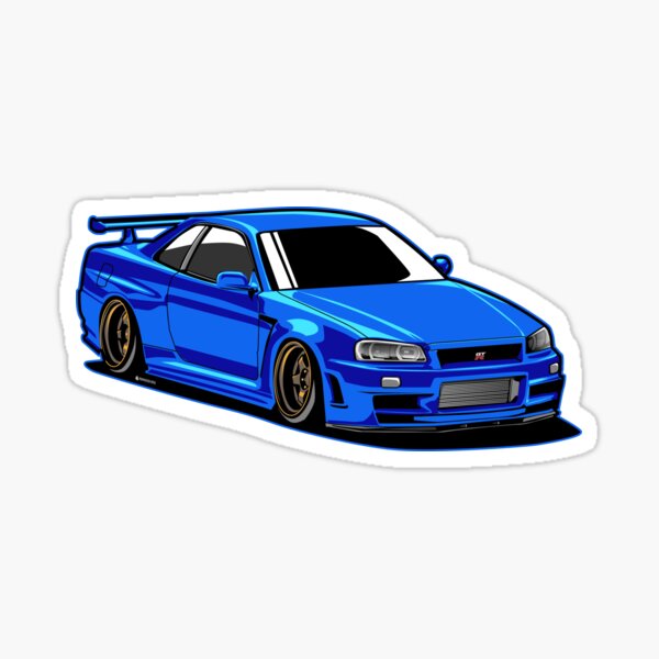 Premium Vector  Brian nissan skyline blue decal design sportswear