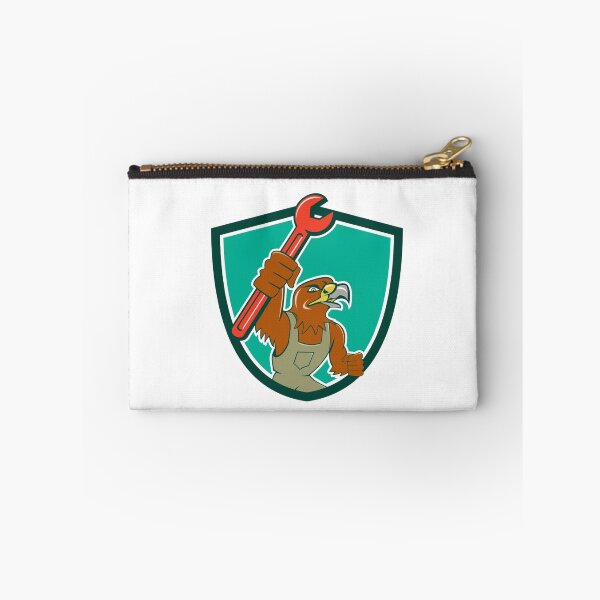 Item preview, Hawk Mechanic Pipe Spanner Crest Cartoon designed and sold by patrimonio.