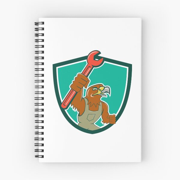 Item preview, Hawk Mechanic Pipe Spanner Crest Cartoon designed and sold by patrimonio.