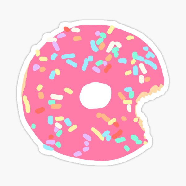 Pink donut with Sprinkles Sticker