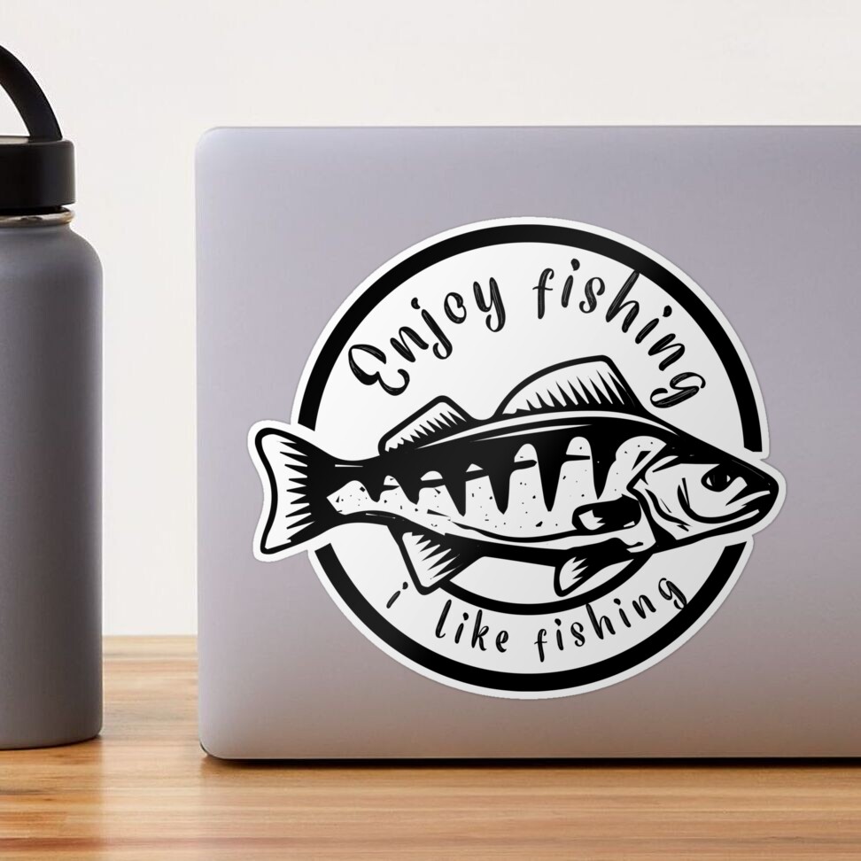 custom fishing t shirt design, fish hunting T-shirt and sticker design.  Sticker for Sale by Billium Halder