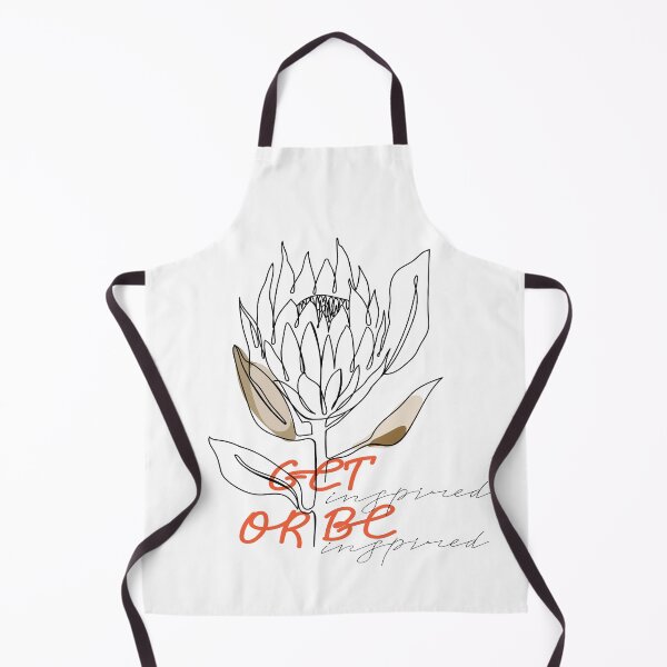 Item preview, One line protea flower with lettering. Fashion typography slogan design " Get inspired or be inspired " sign. Continuous line print. designed and sold by CoCoArt-Ua.
