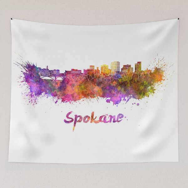 Item preview, Spokane skyline in watercolor  designed and sold by paulrommer.