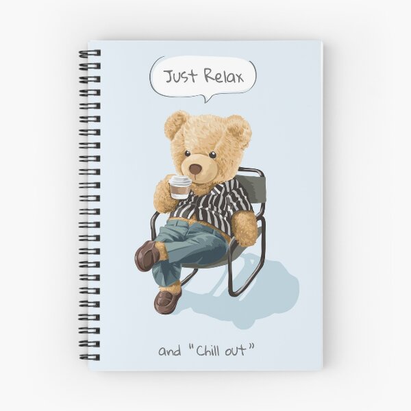 Item preview, Relax Chill Out Slogan with Cute Bear Toy Sitting Sipping Coffee Illustration designed and sold by Peekonet.