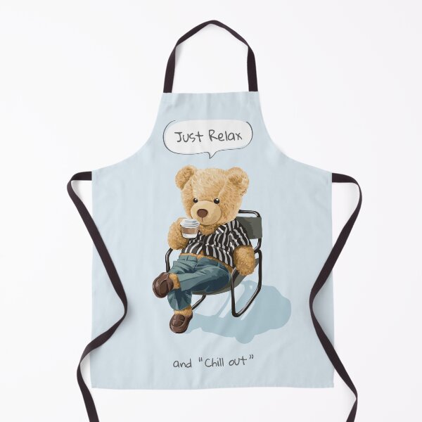 Item preview, Relax Chill Out Slogan with Cute Bear Toy Sitting Sipping Coffee Illustration designed and sold by Peekonet.