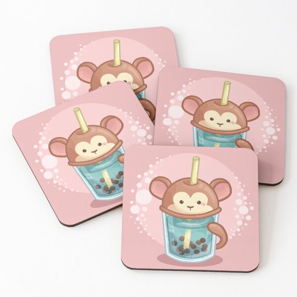 Item preview, Boba Tea Chinese Zodiac Sign Monkey Character designed and sold by Khotekmei.