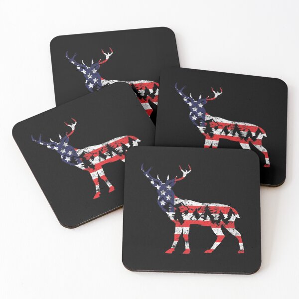 Item preview, Vintage American Flag Mountain Animals Deer designed and sold by NewTrendings.