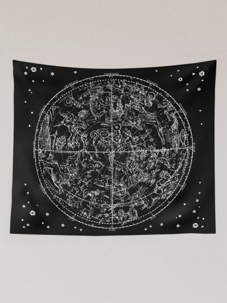 Zodiac tapestry best sale black and white