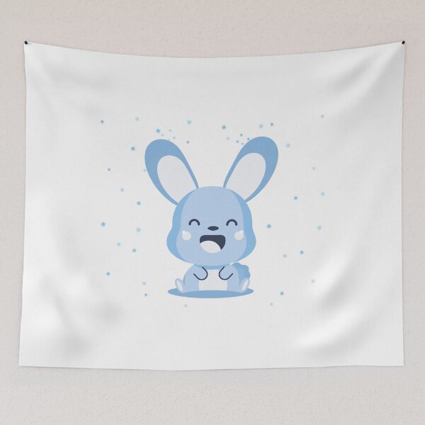 Item preview, blue kids blue child animal cute design cute rabbit rabbit designed and sold by MeryemSpace.