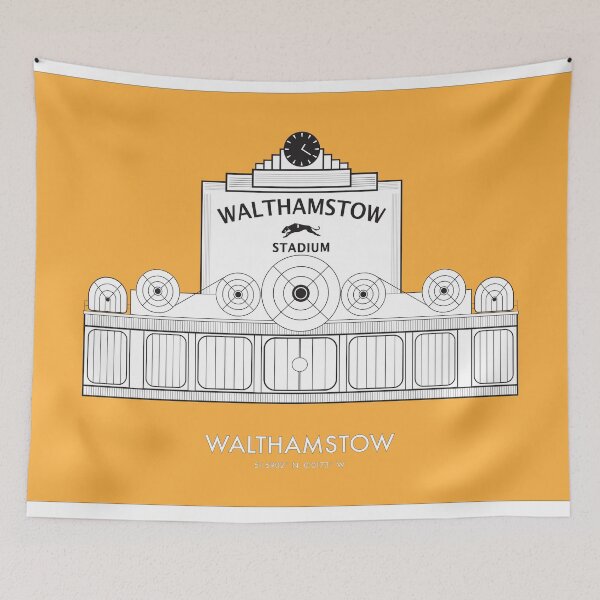 Item preview, Landscape Walthamstow Stadium,  Waltham Forest Borough of London Landmark Illustration in Orange   designed and sold by Fernando G..