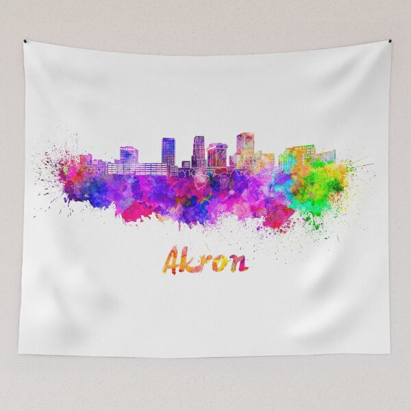 Item preview, Akron skyline in watercolor designed and sold by paulrommer.