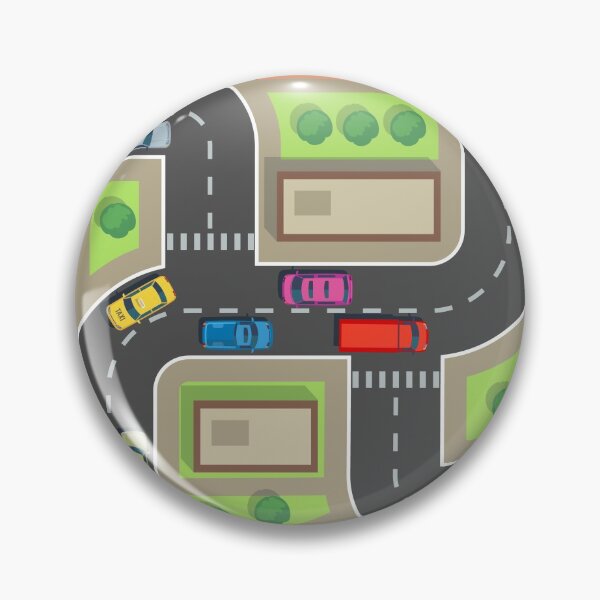 Item preview, Seamless City Map Top View Building Street with Cars Trucks designed and sold by Peekonet.