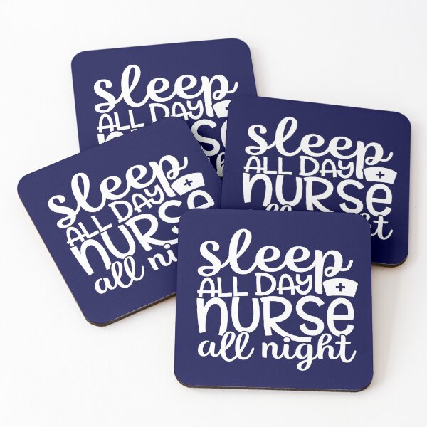 Item preview, Nurse all night - funny/inspirational nurse gift (white/grey) designed and sold by PickaSticka.