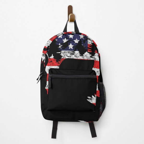 Item preview, Vintage American Flag Mountain Animals Moose designed and sold by NewTrendings.