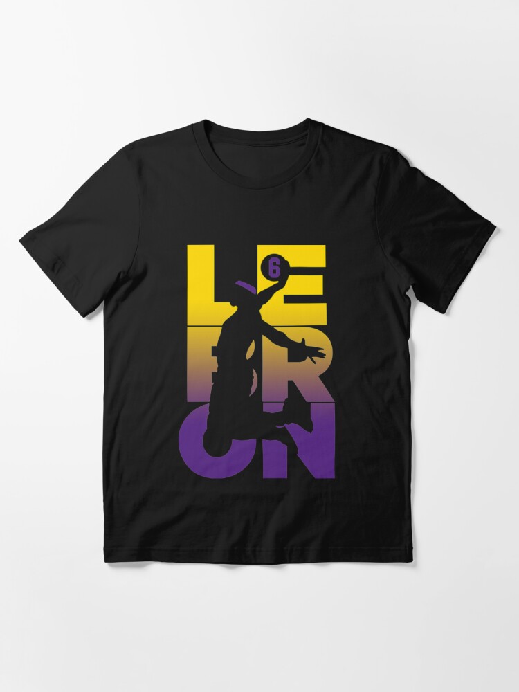Lebron James T-ShirtLebron James Dunking 6 Lakers Essential T-Shirt for  Sale by GravaLamb