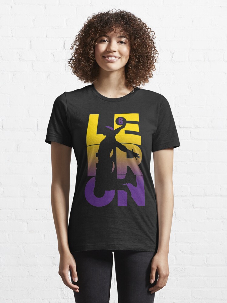 Lebron James T-ShirtLebron James Dunking 6 Lakers | Essential T-Shirt