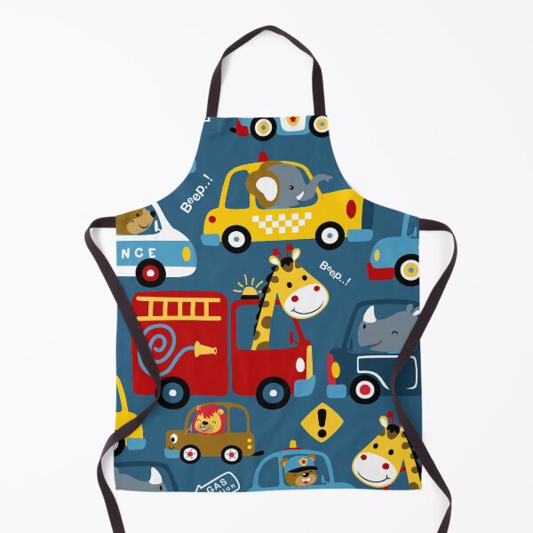 Item preview, Seamless Pattern Vehicles Cartoon with Funny Drivers designed and sold by Peekonet.